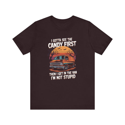 Funny Halloween Candy Van T-Shirt - Humorous Trick-or-Treat Design - Goateez Style