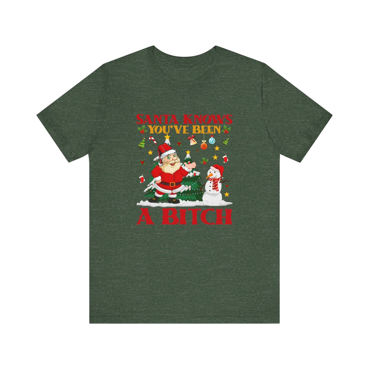Santa Knows T-Shirt - Funny Christmas Humor Tee - Goateez Style