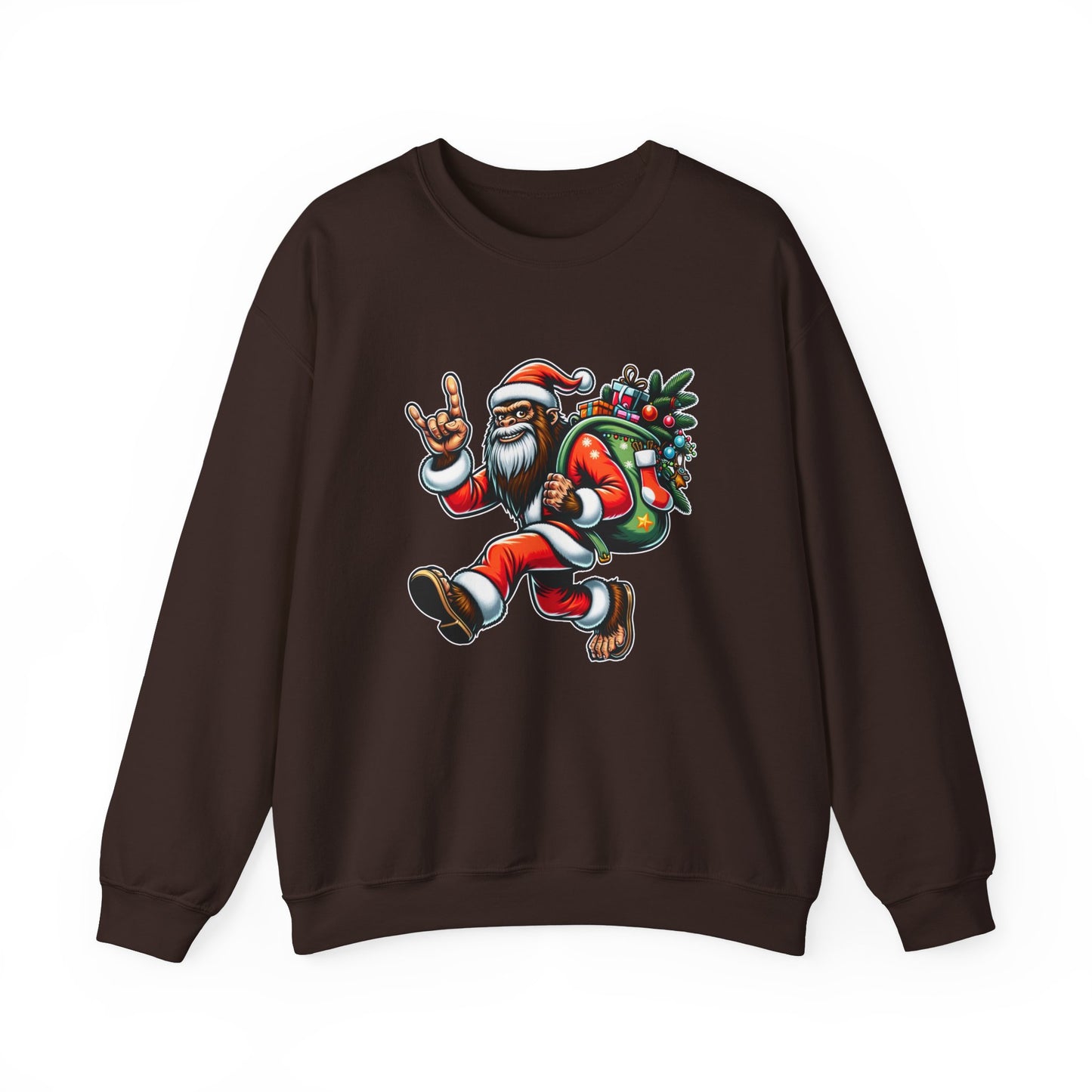 Rockin' Bigfoot Santa Sweatshirt - Funny Christmas Holiday Design - Goateez Style