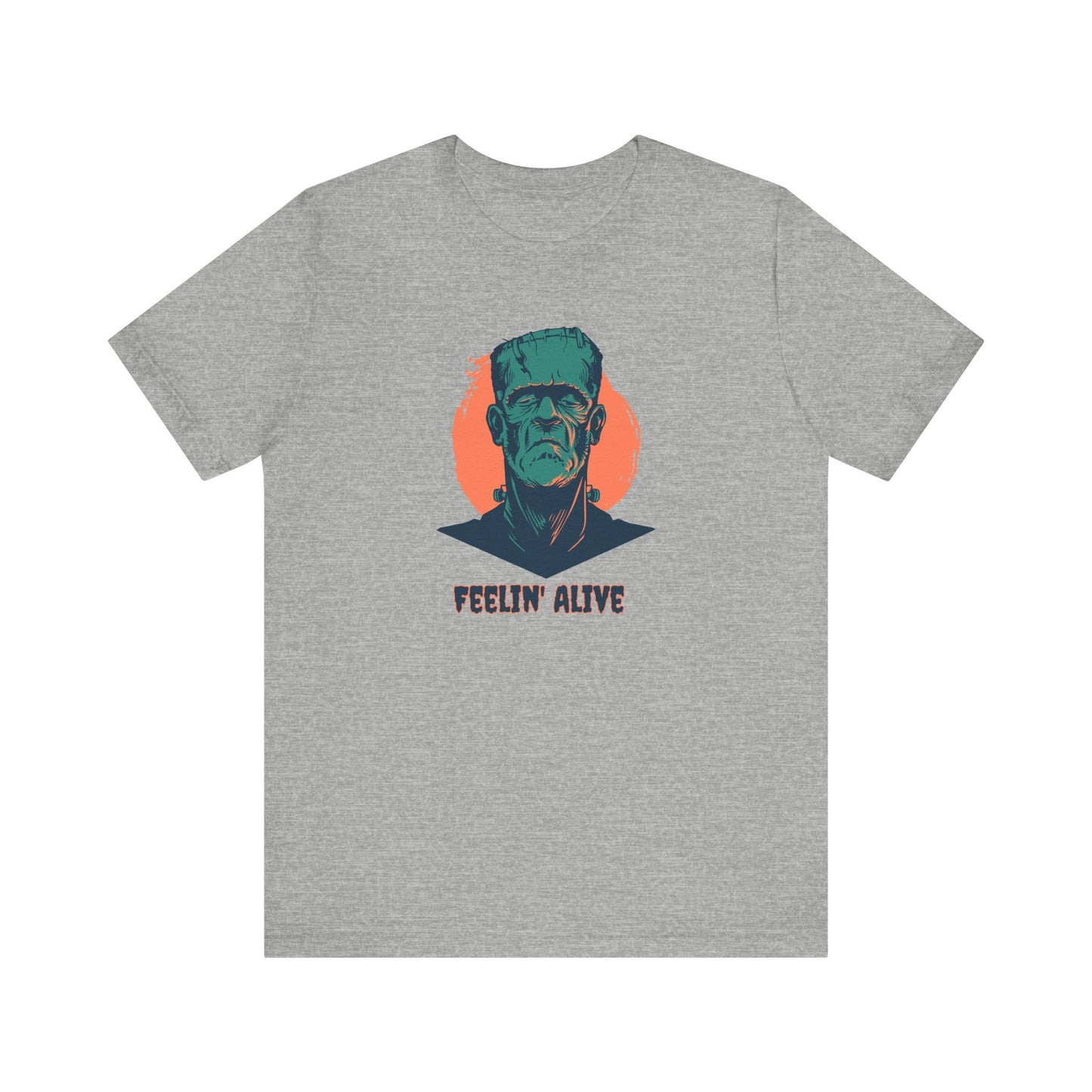 Feelin' Alive Frankenstein Funny Design Halloween Graphic T-Shirt - Goateez Style