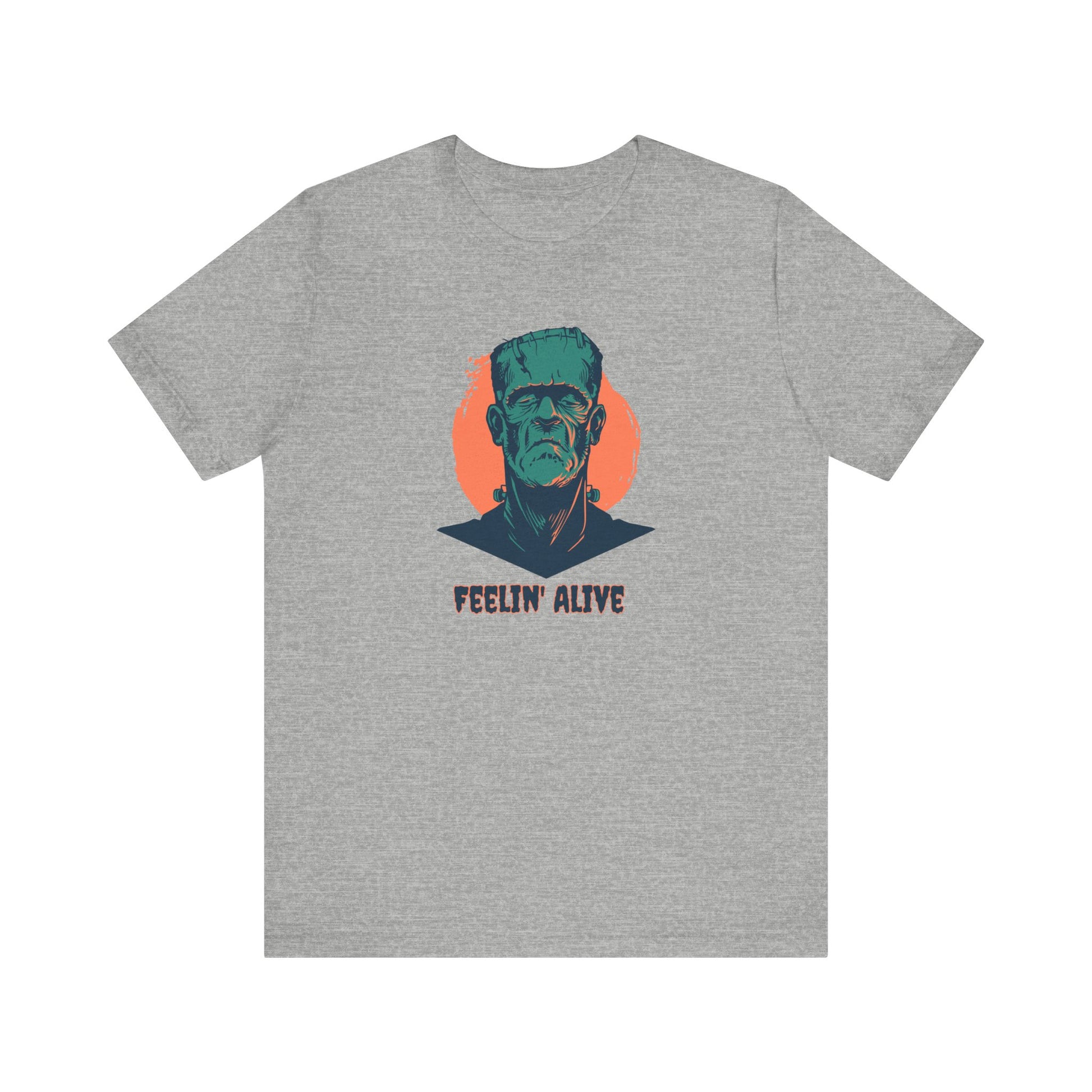 Feelin' Alive Frankenstein Funny Design Halloween Graphic T-Shirt - Goateez Style