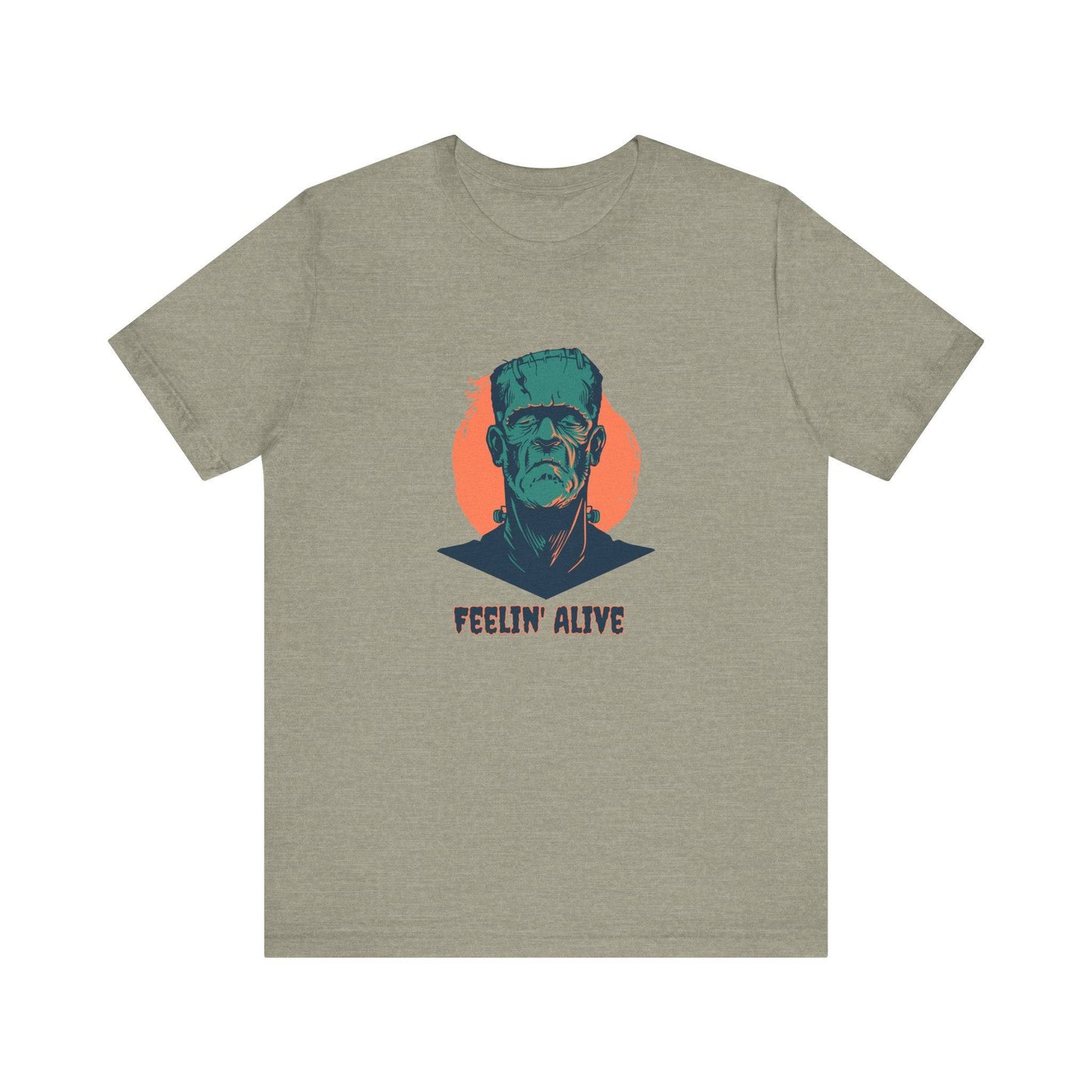 Feelin' Alive Frankenstein Funny Design Halloween Graphic T-Shirt - Goateez Style
