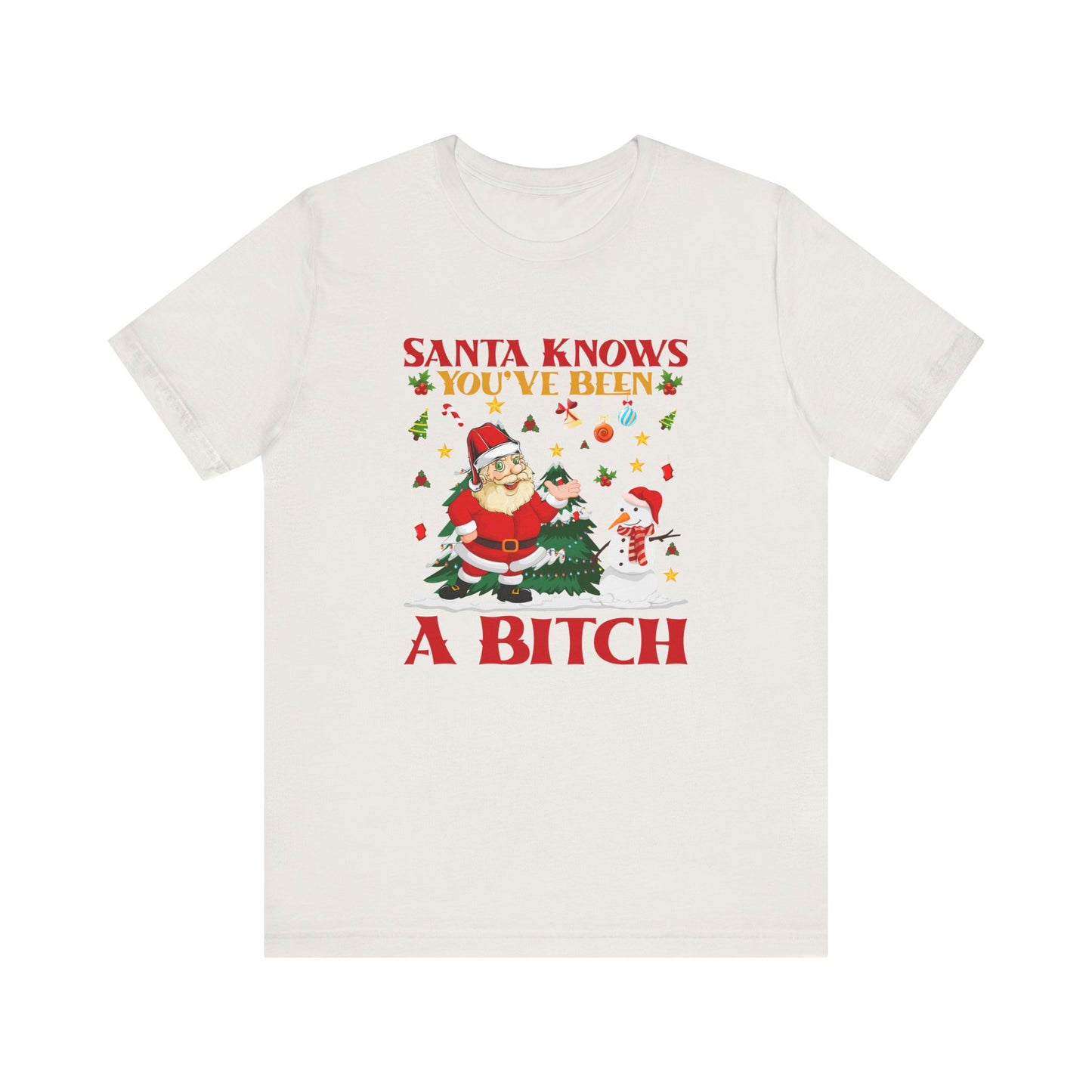Santa Knows T-Shirt - Funny Christmas Humor Tee - Goateez Style