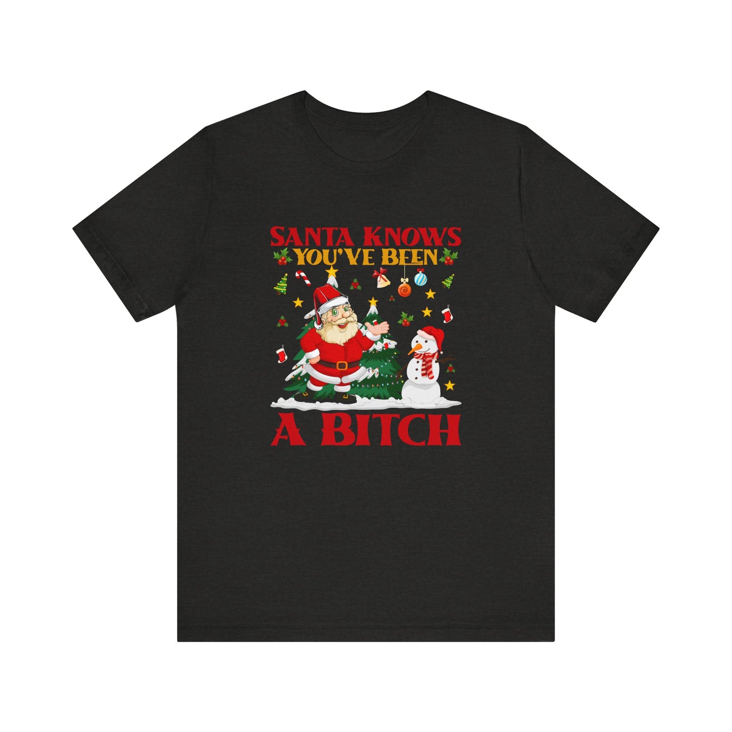 Santa Knows T-Shirt - Funny Christmas Humor Tee - Goateez Style