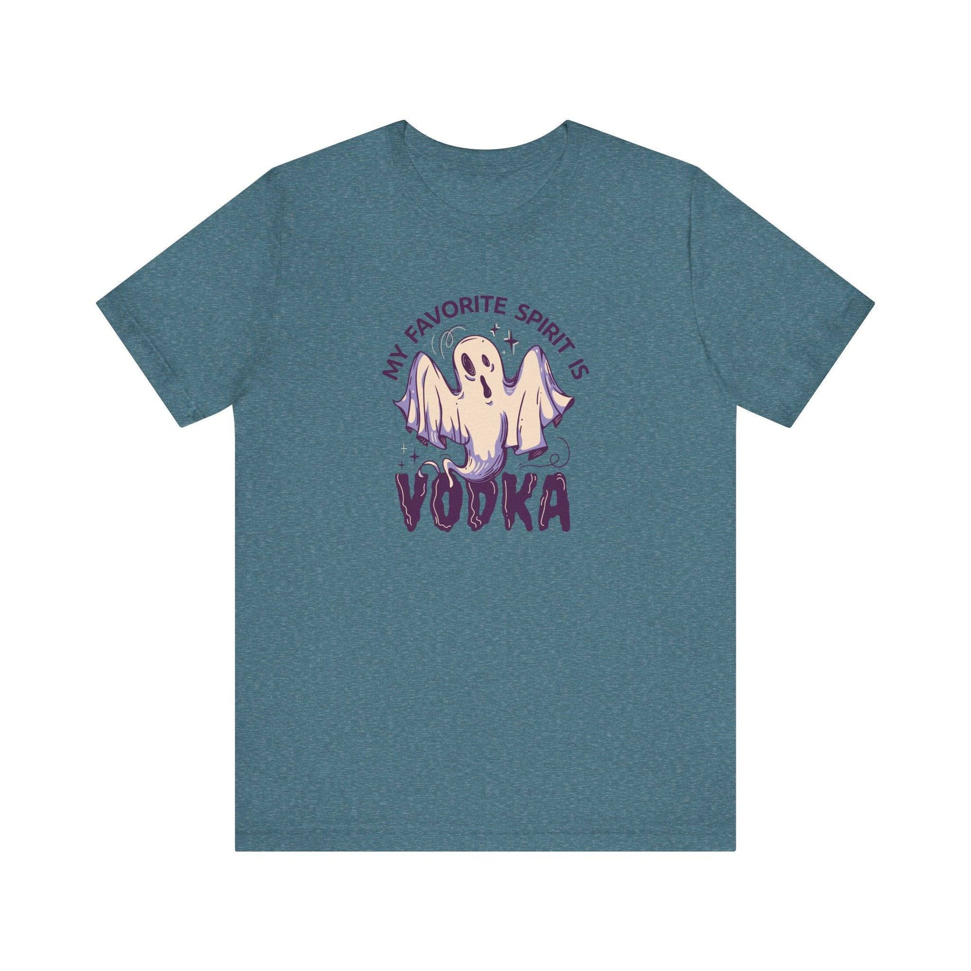My Favorite Spirit is Vodka Ghost T-Shirt - Funny Halloween Party Tee - Goateez Style