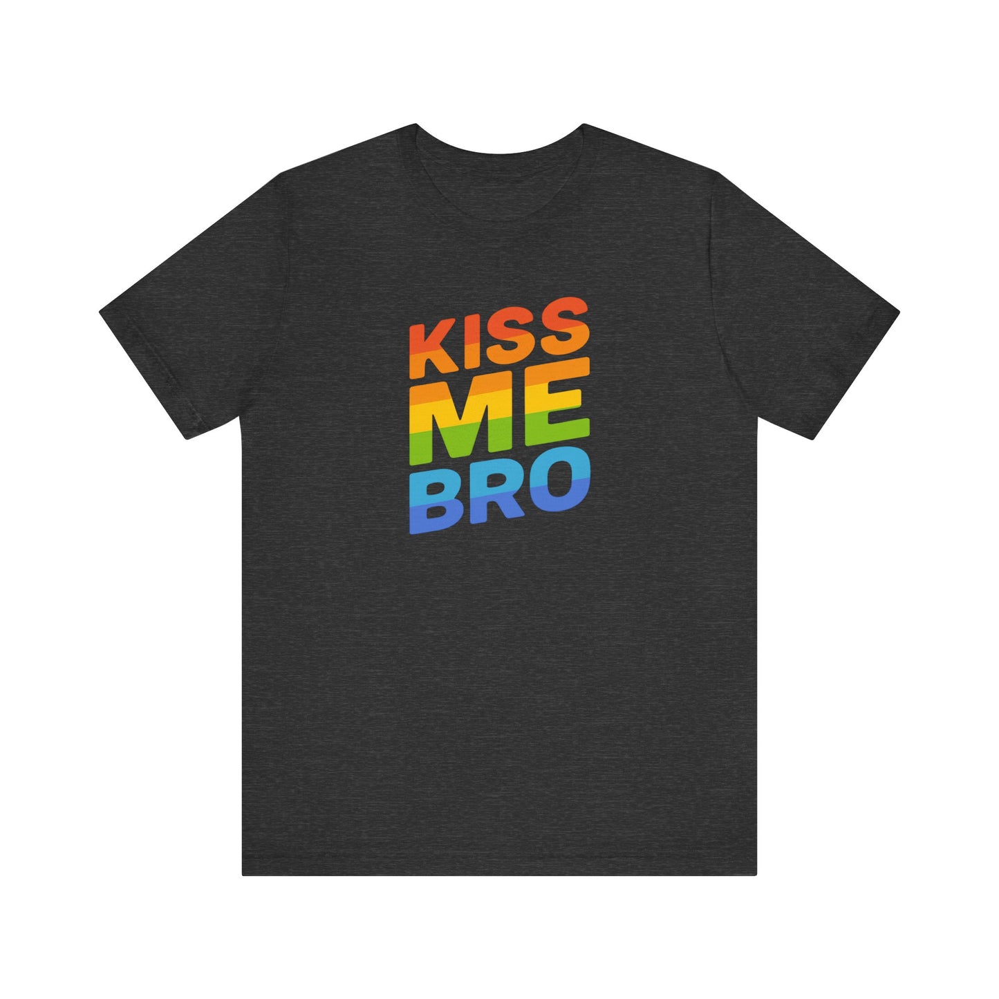 Kiss Me Bro Shirt Funny Gay Pride LGBTQ Rainbow Tee