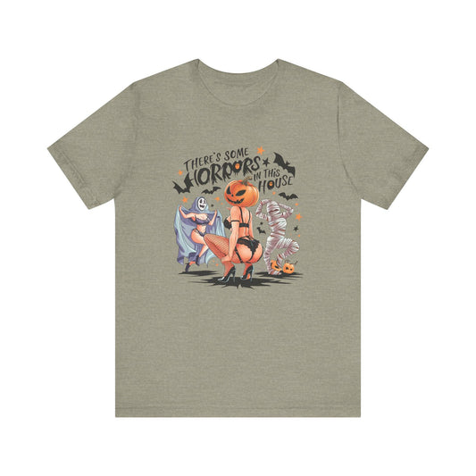 Horrors in This House Halloween T-Shirt - Sexy Adult Humor Halloween Tee - Goateez Style