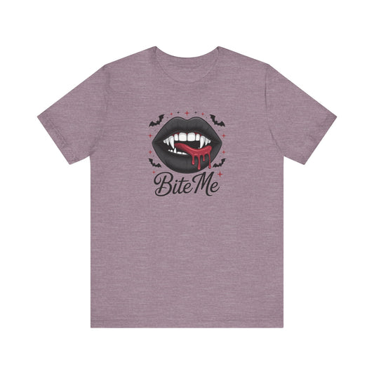 Vampire Bite Me Shirt - Gothic Lips Fang T-Shirt for Halloween