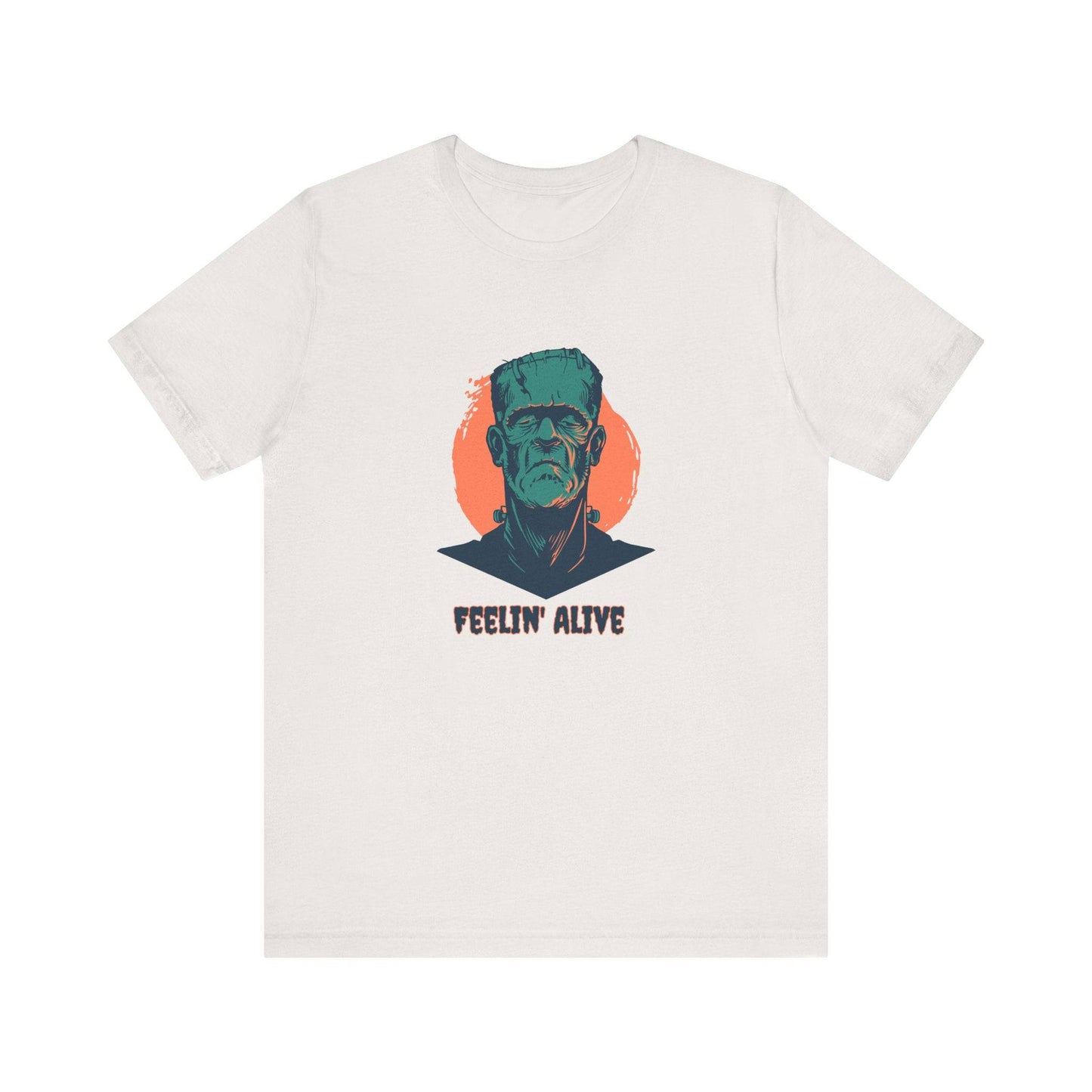 Feelin' Alive Frankenstein Funny Design Halloween Graphic T-Shirt - Goateez Style
