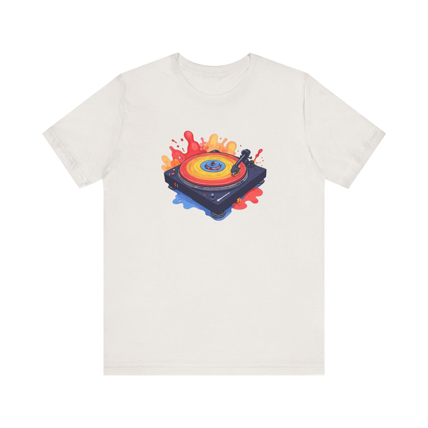 Colorful Vinyl Record Player T-Shirt - Retro Music Lover Design