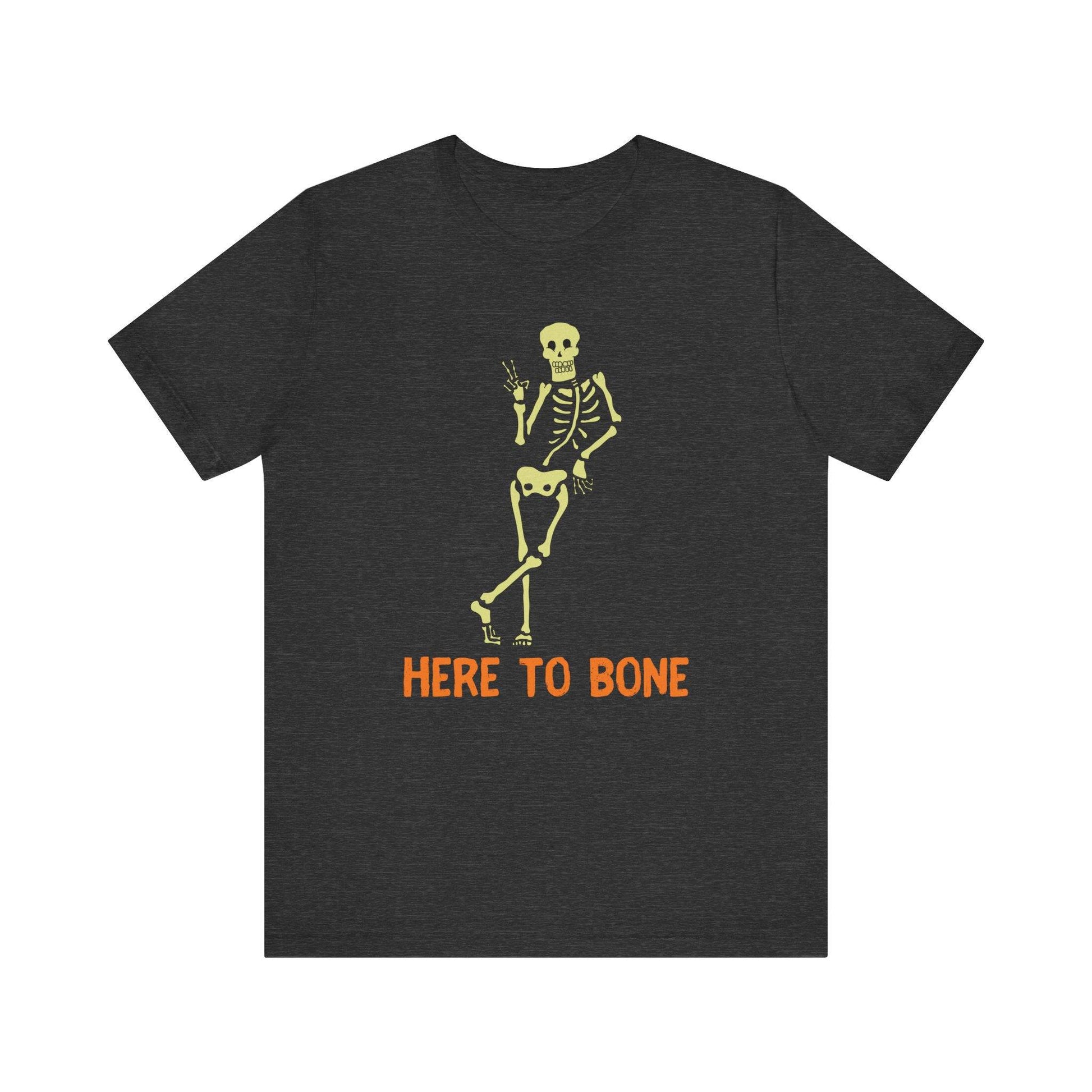 Here to Bone Funny Skeleton Adult Humor Shirt - Sexy Halloween Tee - Goateez Style