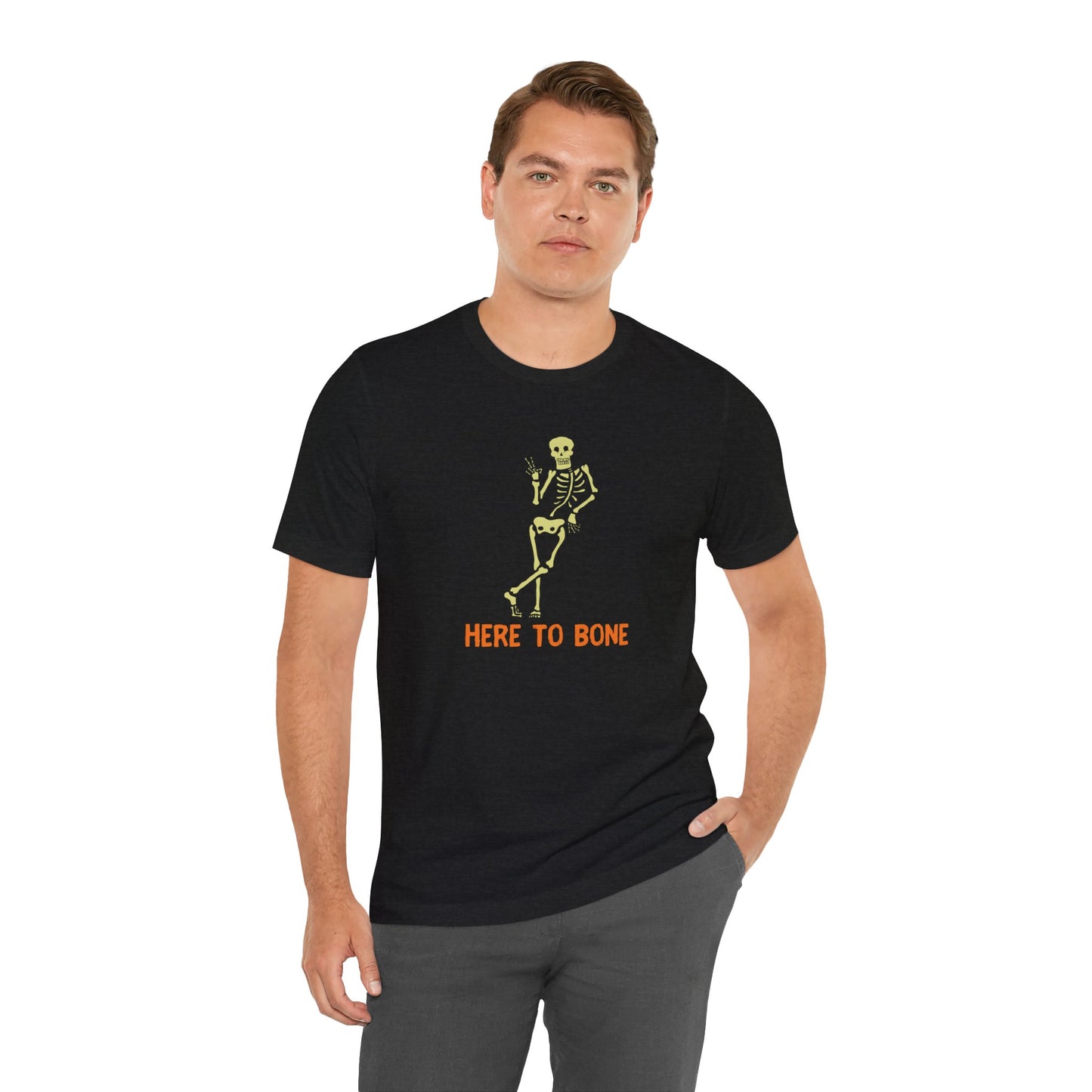 Here to Bone Funny Skeleton Adult Humor Shirt - Sexy Halloween Tee