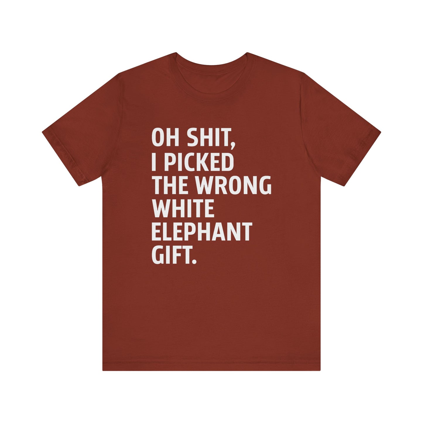 Funny White Elephant T-Shirt - Wrong Gift Humor Tee - Goateez Style