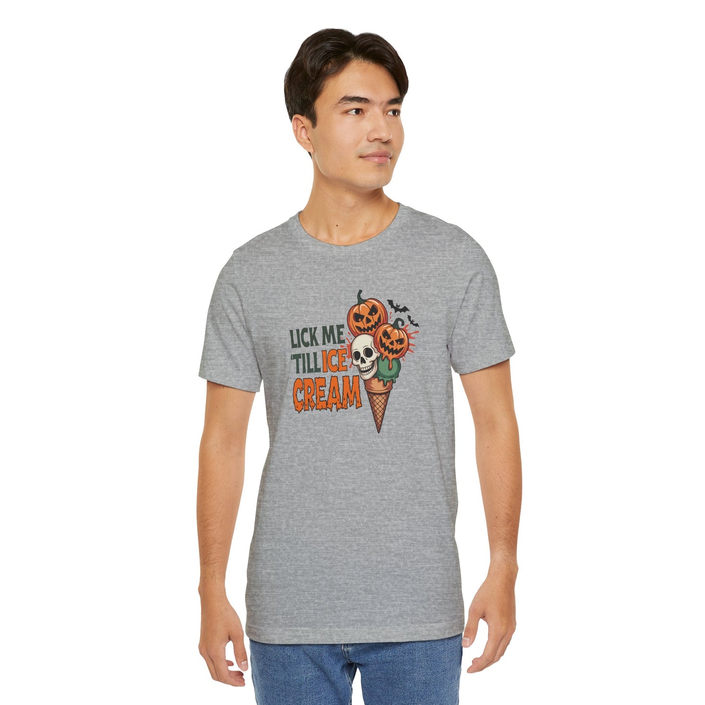 Lick Me Till Ice Cream Shirt - Funny Halloween Skull Pumpkin Tee
