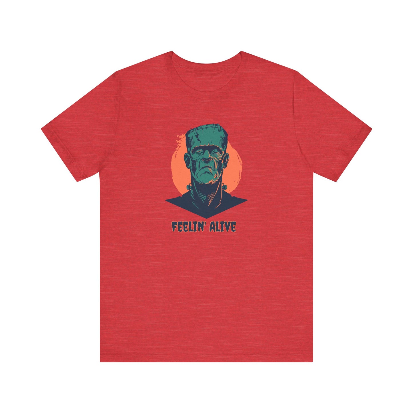 Feelin' Alive Frankenstein Funny Design Halloween Graphic T-Shirt - Goateez Style