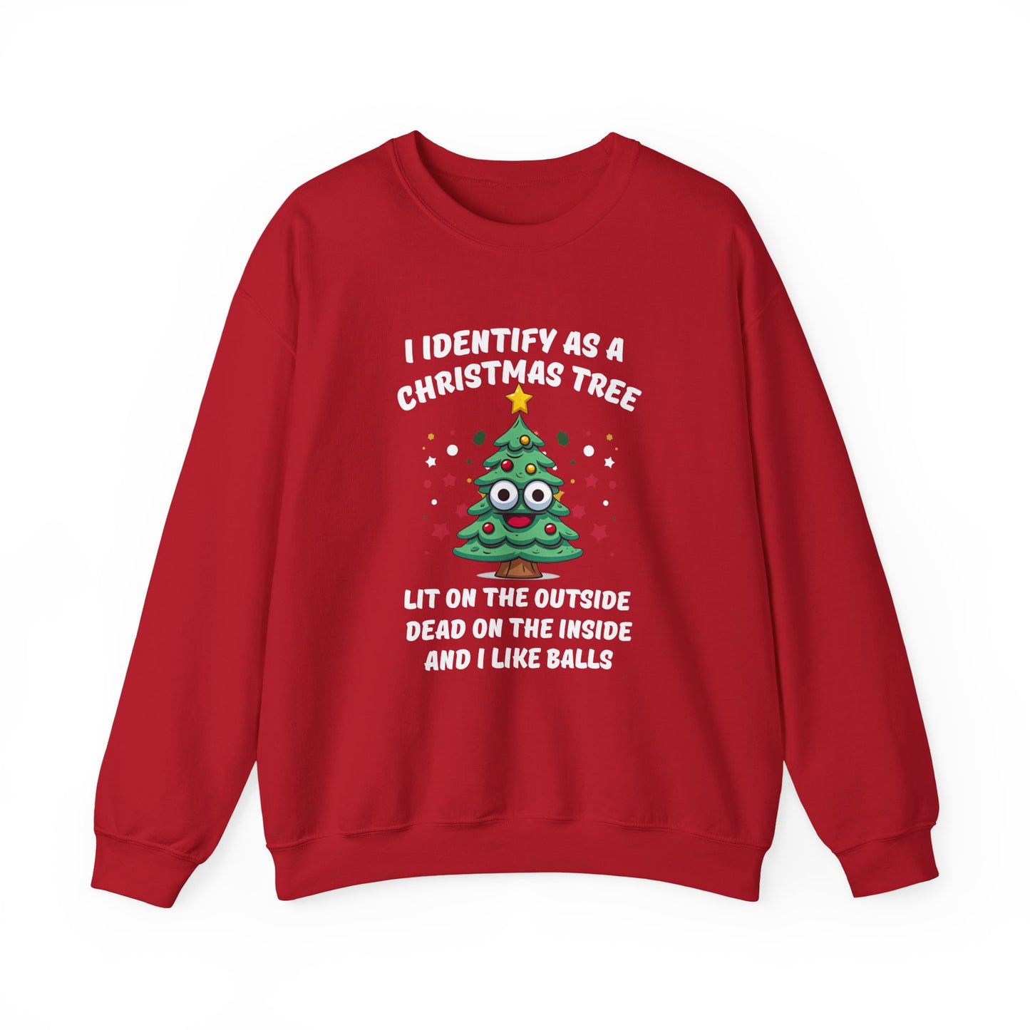 Identify as a Christmas Tree Sweatshirt Adult Holiday Humor