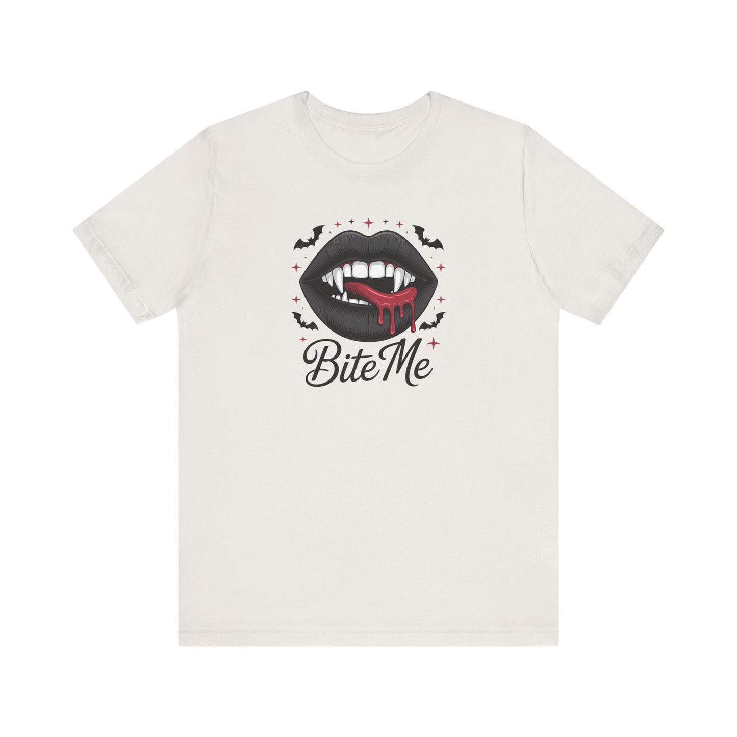 Vampire Bite Me Shirt - Gothic Lips Fang T-Shirt for Halloween