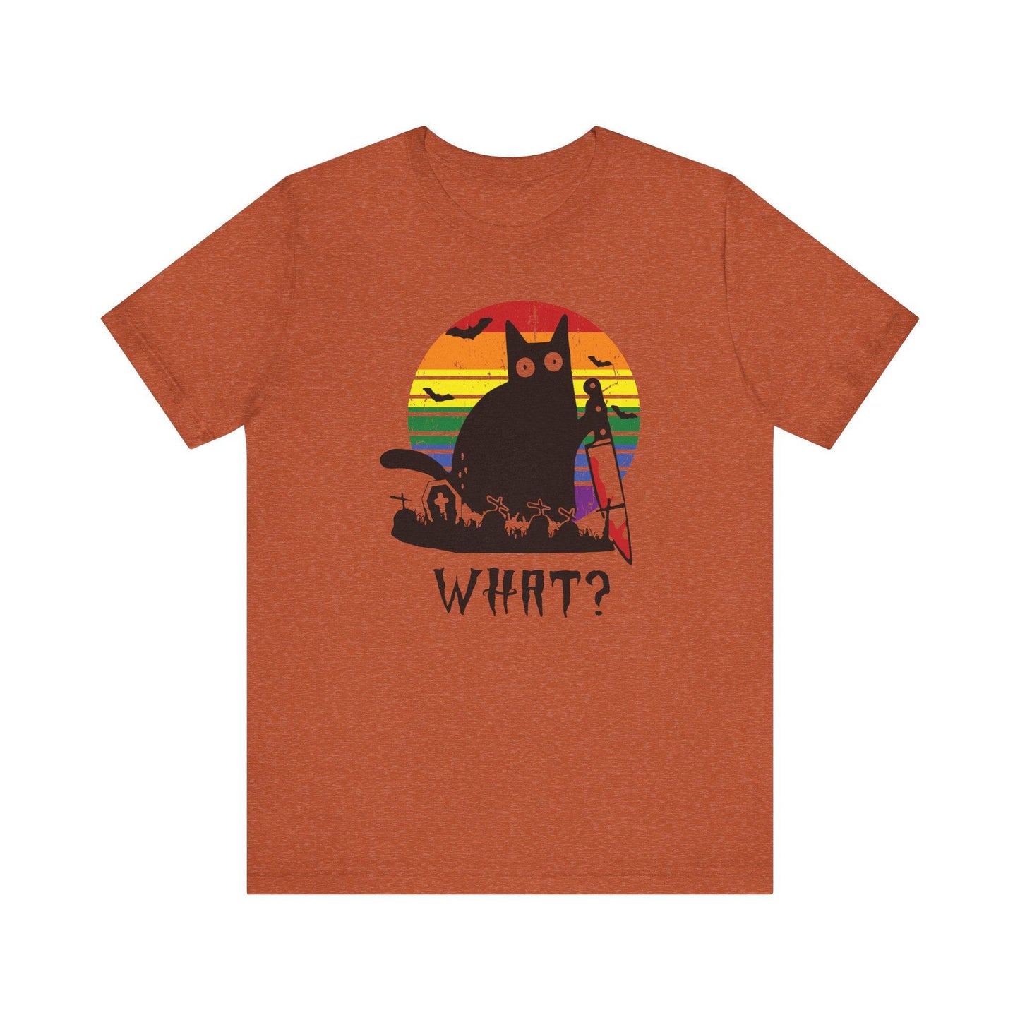 What? Cat Halloween T-Shirt - Retro Design - Goateez Style