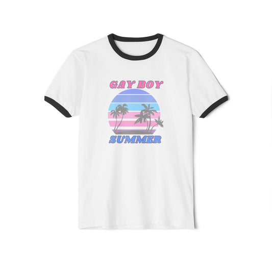 Retro Gay Boy Summer Ringer Tee – LGBTQ Pride Shirt