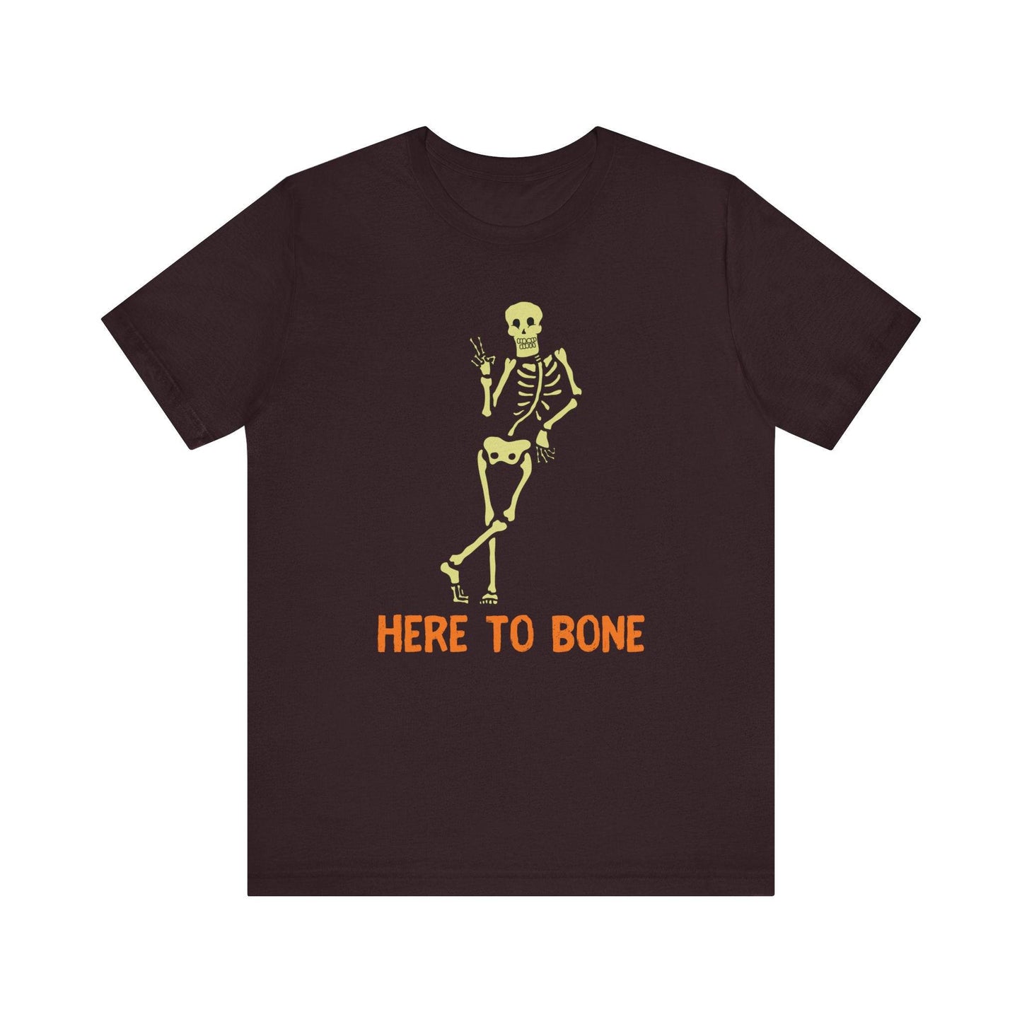 Here to Bone Funny Skeleton Adult Humor Shirt - Sexy Halloween Tee - Goateez Style