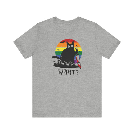 What? Cat Halloween T-Shirt - Retro Design - Goateez Style