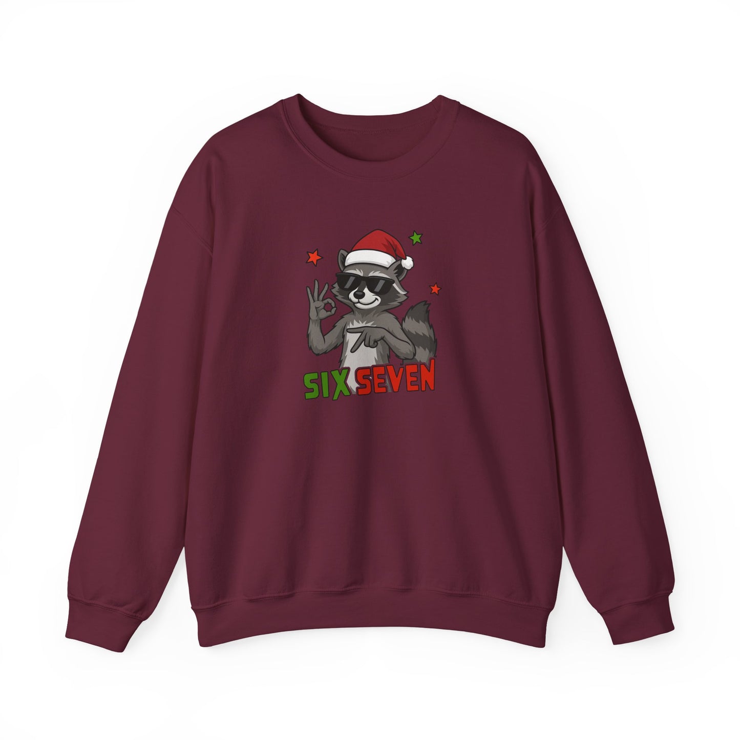 Raccoon Six Seven Sweatshirt - Funny Xmas Meme Tee