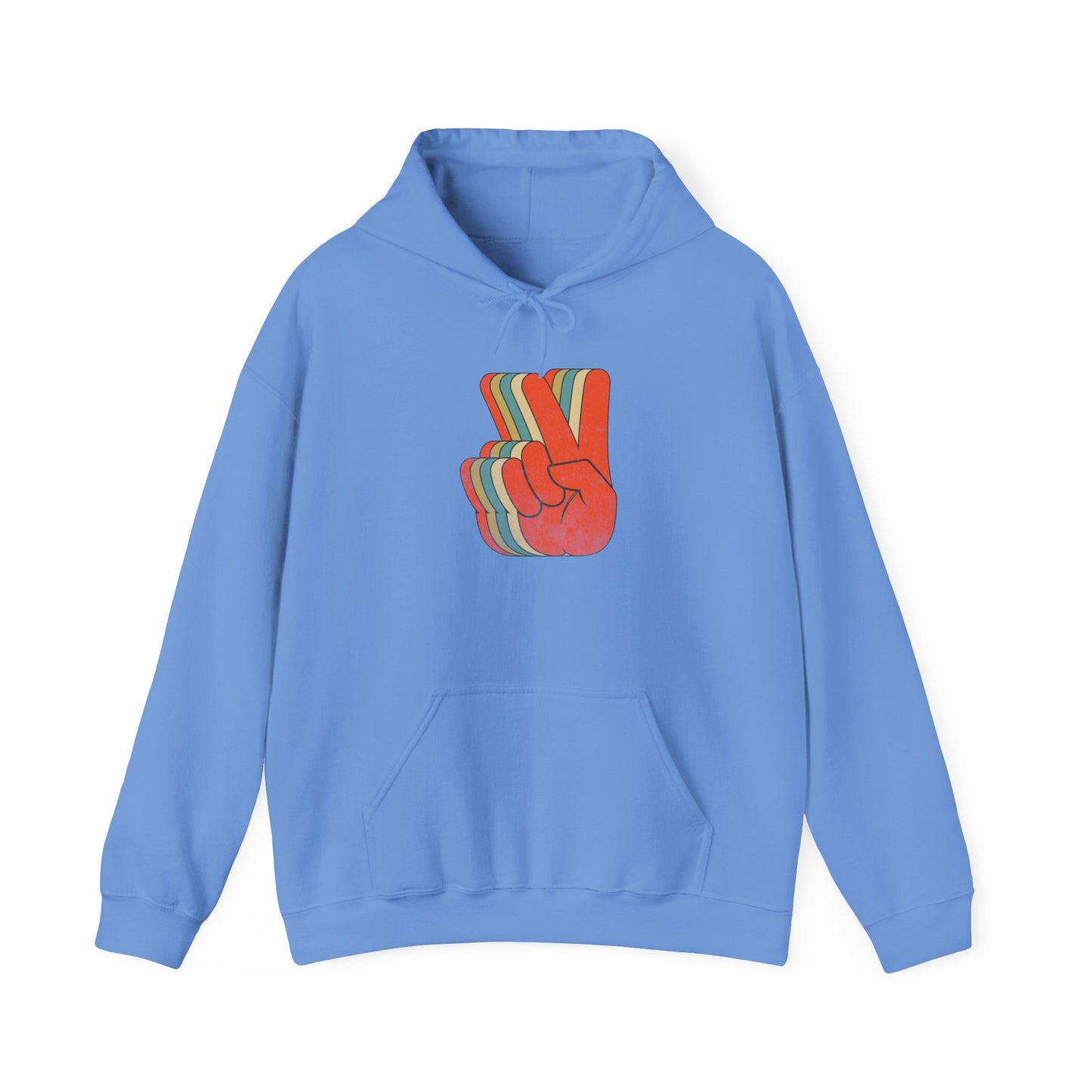 Retro Peace Sign Hoodie - Vintage 70s Hippie Style Sweatshirt