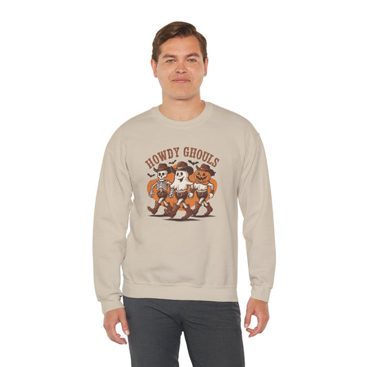 Howdy Ghouls Sweatshirt - Fun Halloween Western Design - Goateez Style