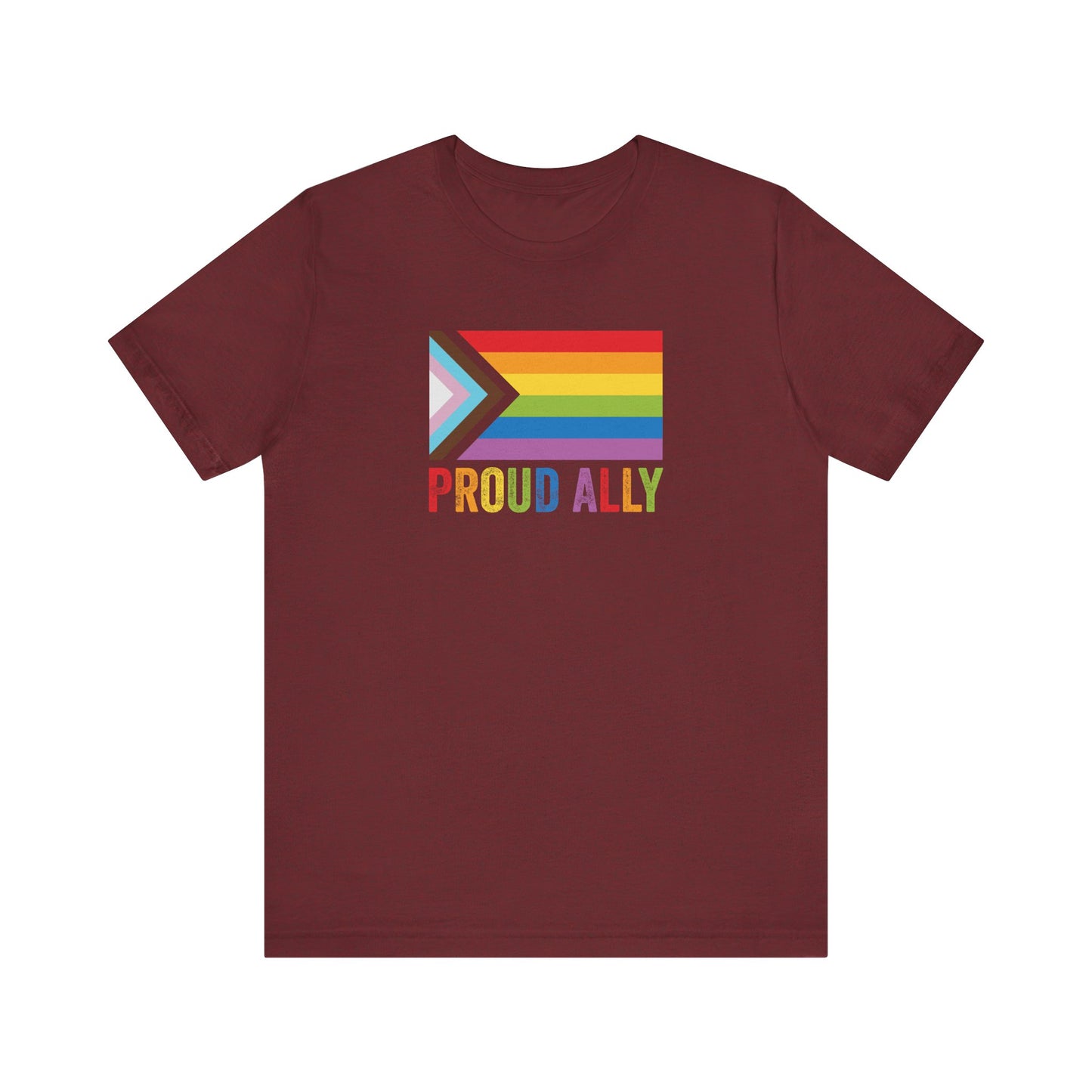Proud Ally T-Shirt - LGBTQ Inclusive Rainbow Flag Tee