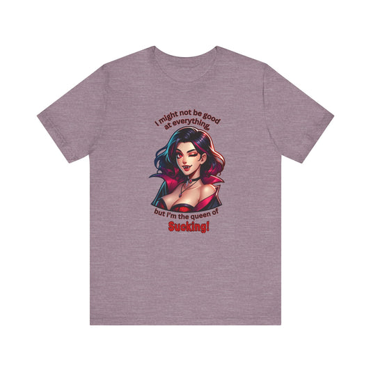 Queen of Sucking Halloween T-Shirt - Sexy Vampire Adult Humor Tee - Goateez Style