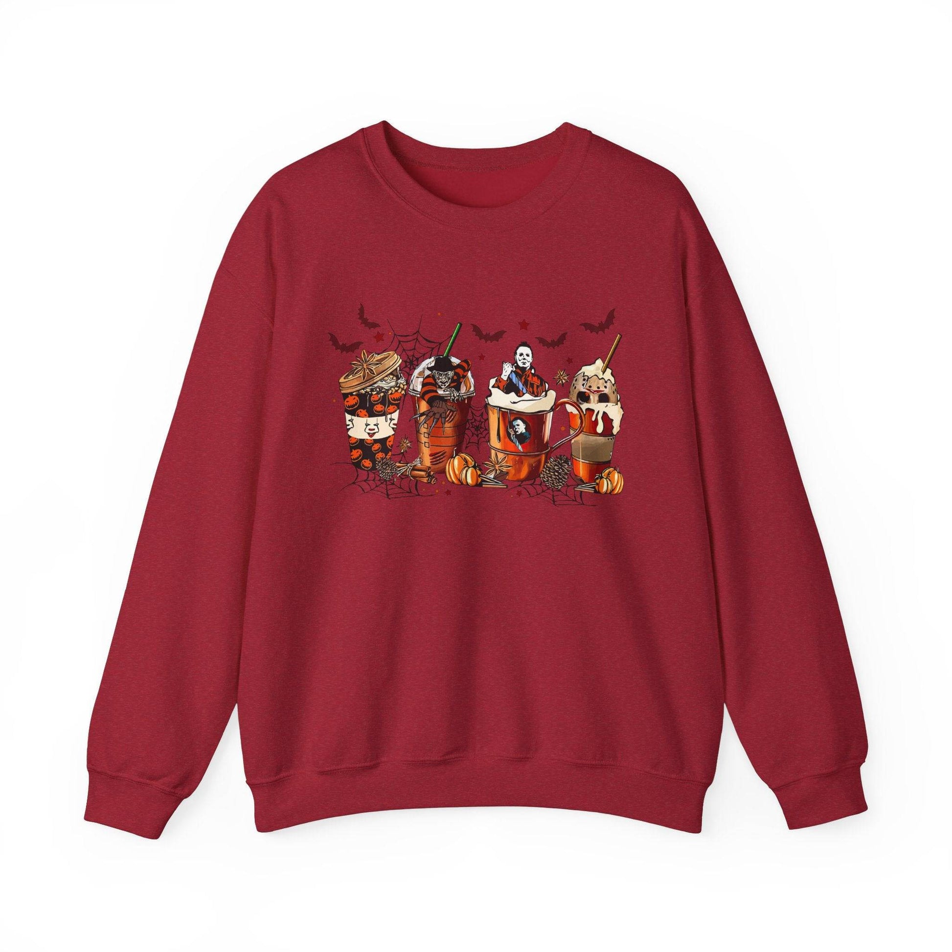 Horror Movie Coffee Crew Sweatshirt - Spooky Halloween Design - Goateez Style