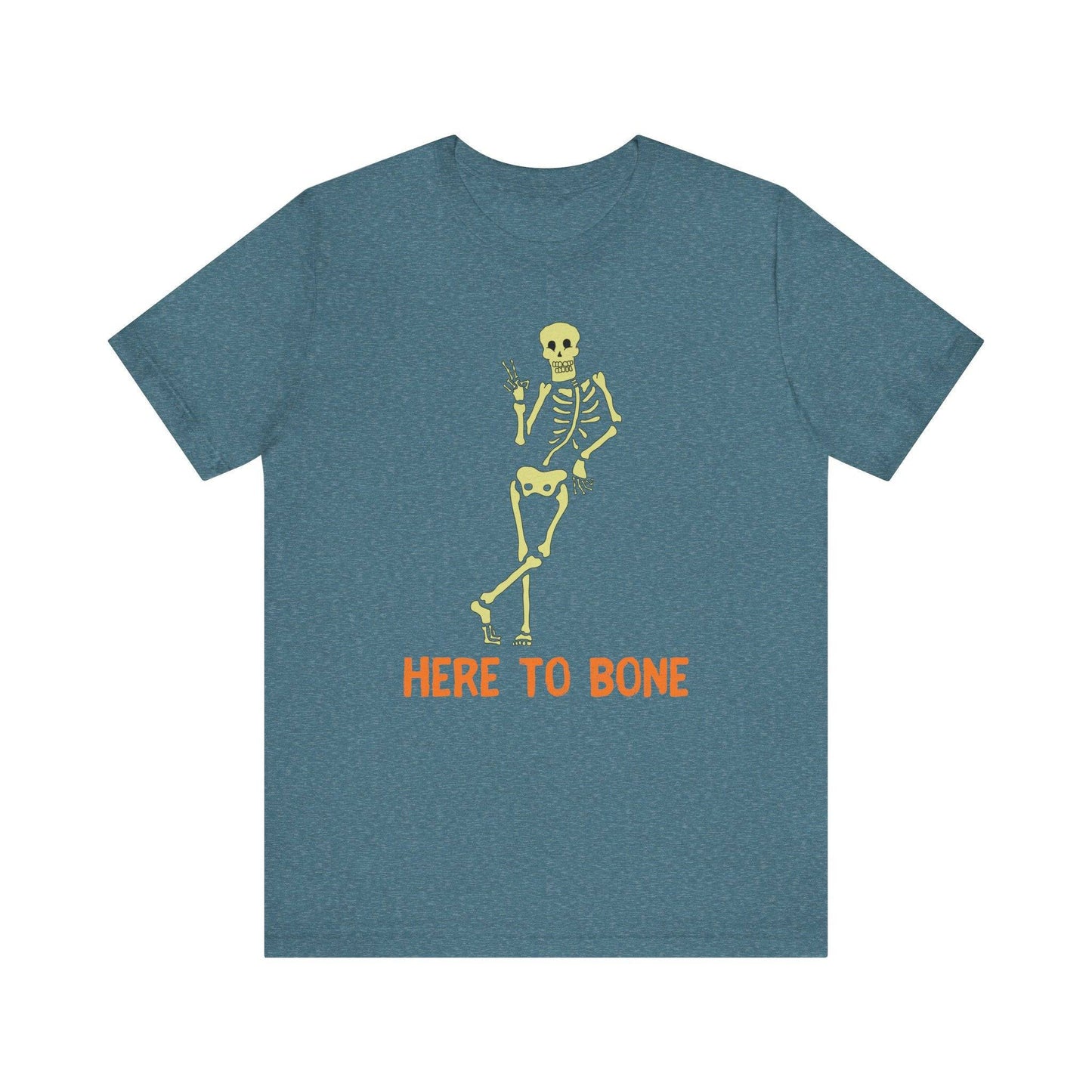 Here to Bone Funny Skeleton Adult Humor Shirt - Sexy Halloween Tee - Goateez Style