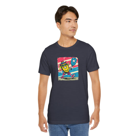Funny Pickleball T-Shirt - Retro Pickle Character Tee
