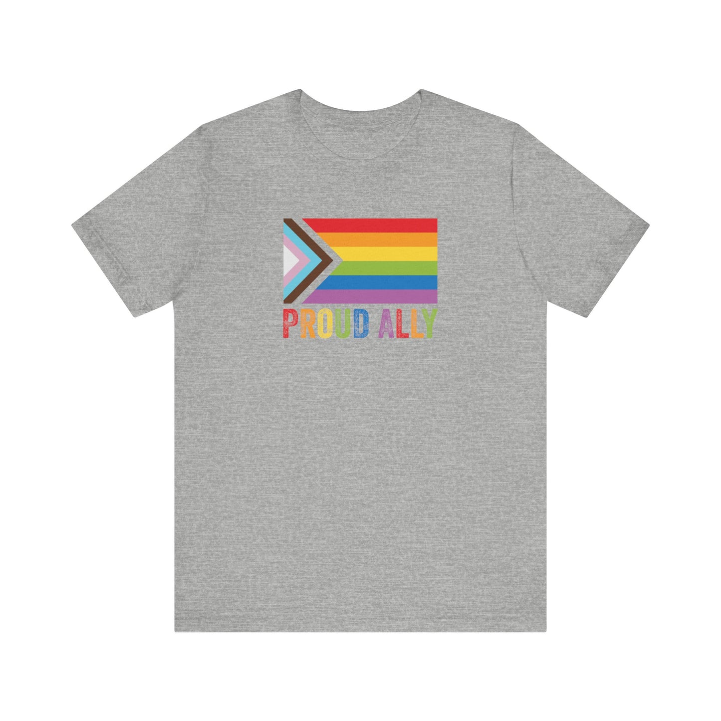 Proud Ally T-Shirt - LGBTQ Inclusive Rainbow Flag Tee