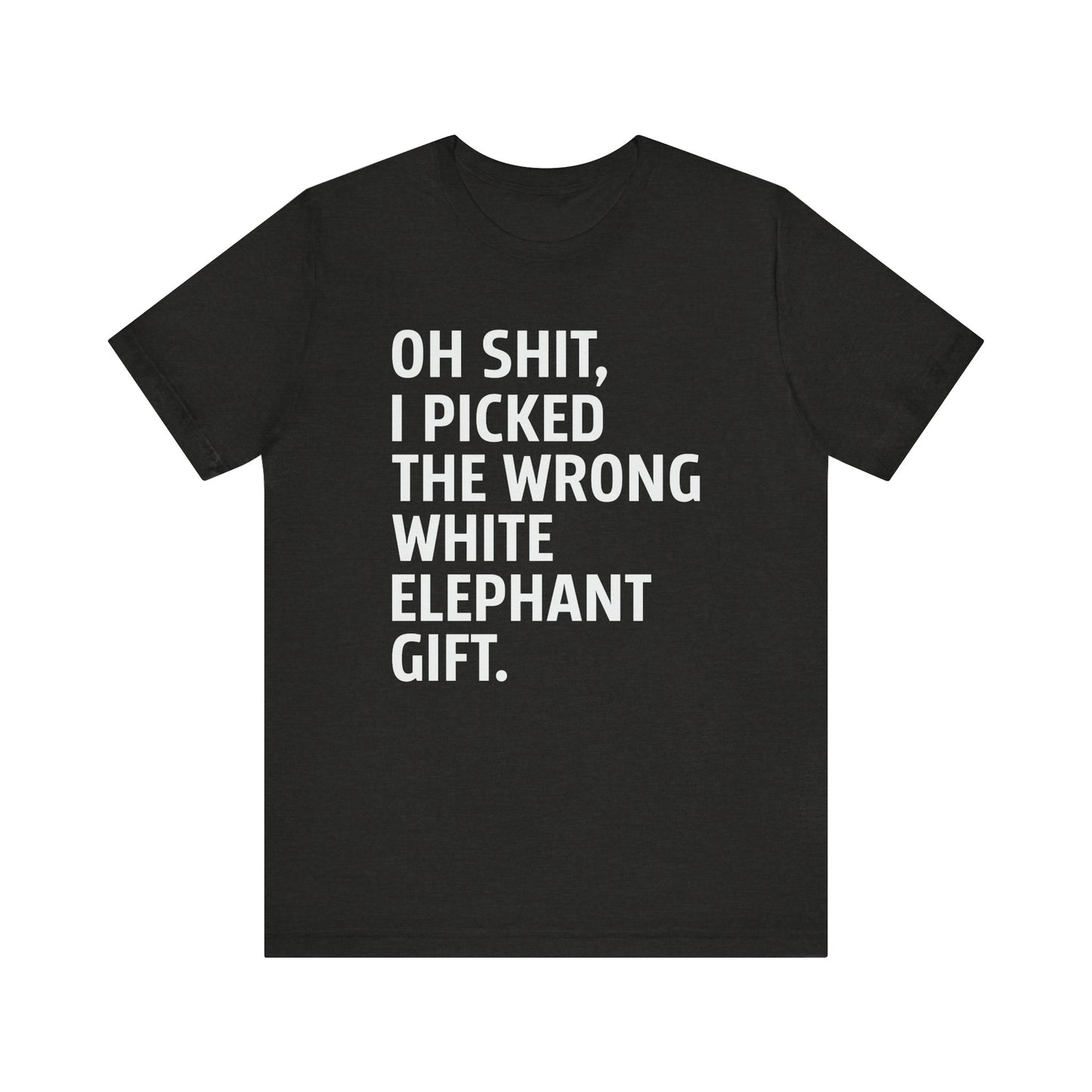 Funny White Elephant T-Shirt - Wrong Gift Humor Tee - Goateez Style