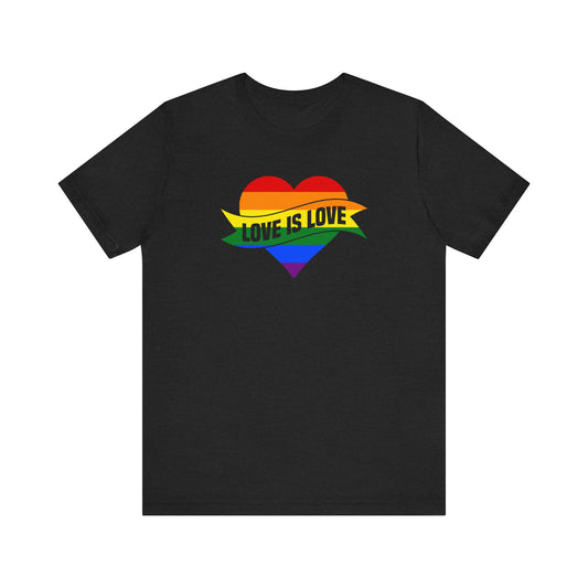 Love Is Love Pride Tee – Rainbow Heart T-Shirt