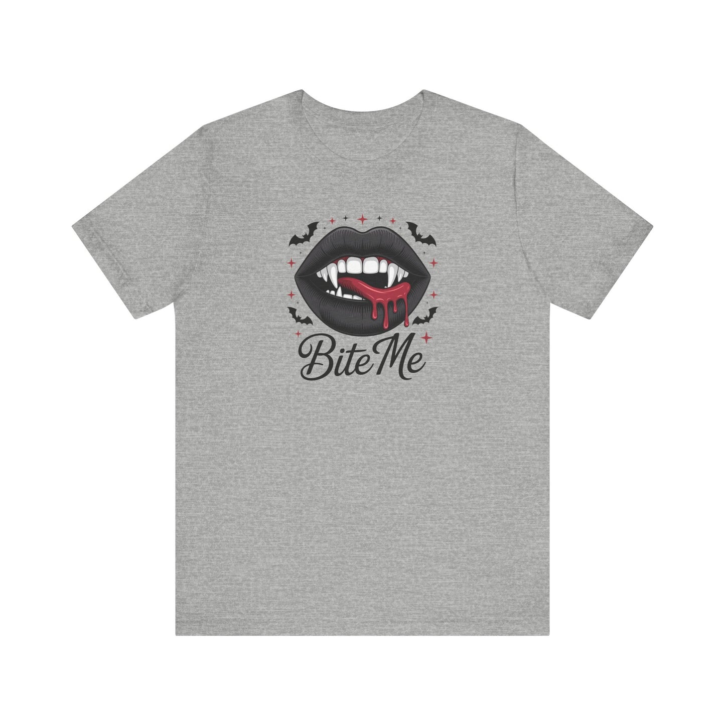 Vampire Bite Me Shirt - Gothic Lips Fang T-Shirt for Halloween