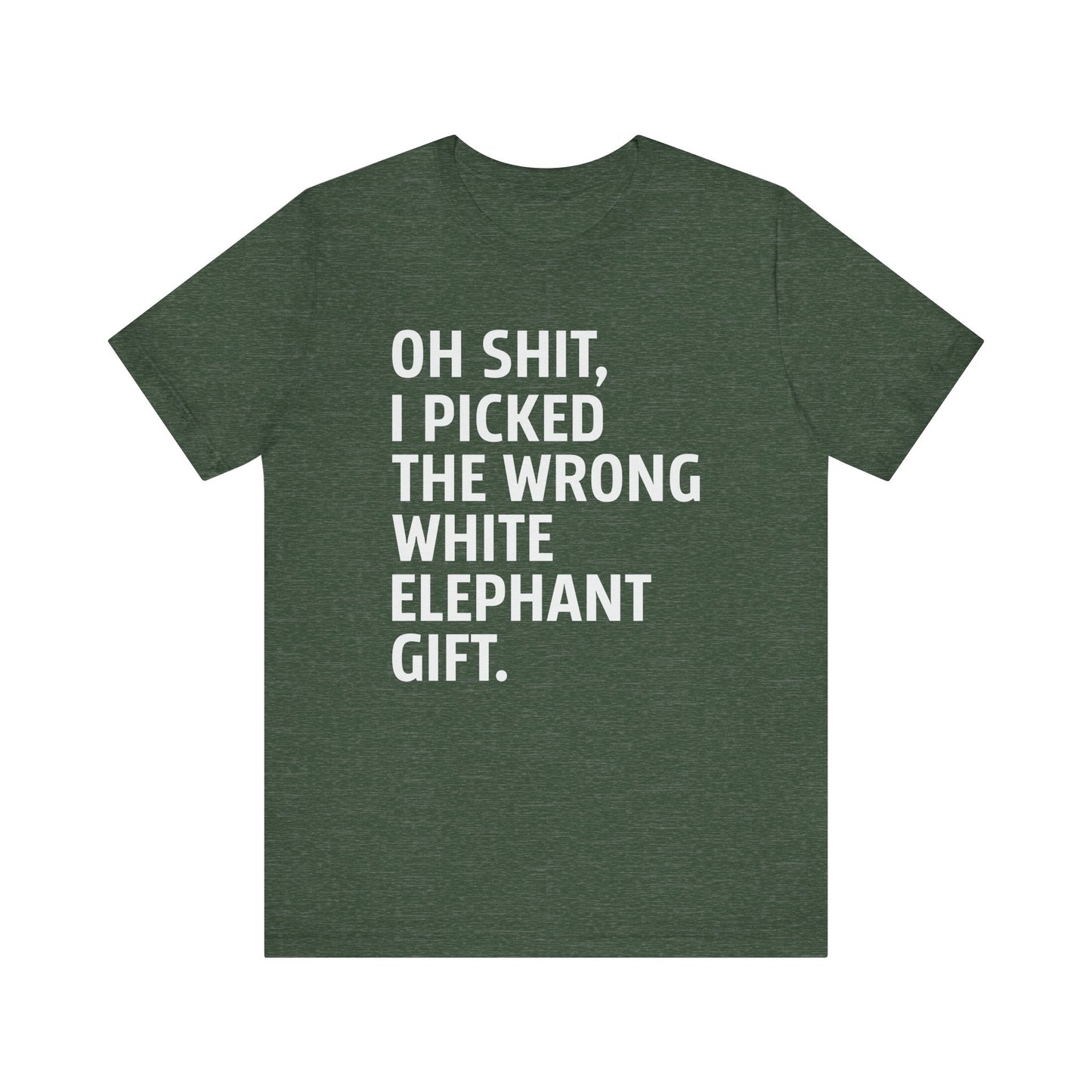 Funny White Elephant T-Shirt - Wrong Gift Humor Tee - Goateez Style