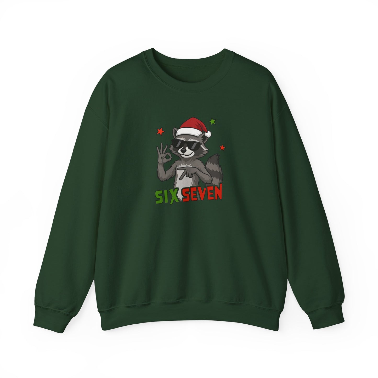 Raccoon Six Seven Sweatshirt - Funny Xmas Meme Tee
