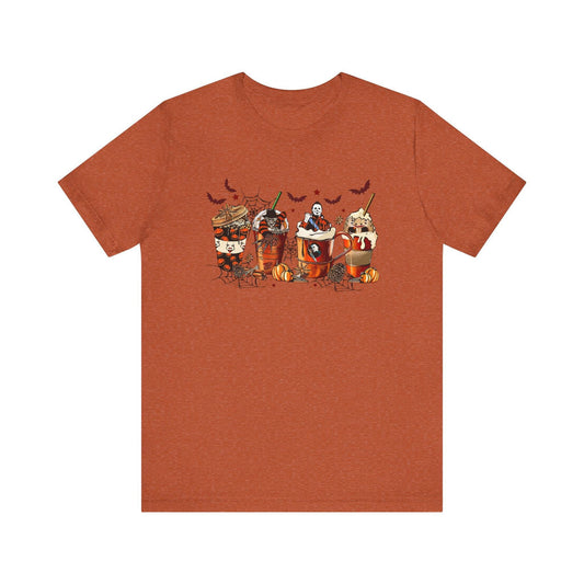 Horror Movie Coffee Crew T-Shirt - Spooky Halloween Vibes - Goateez Style