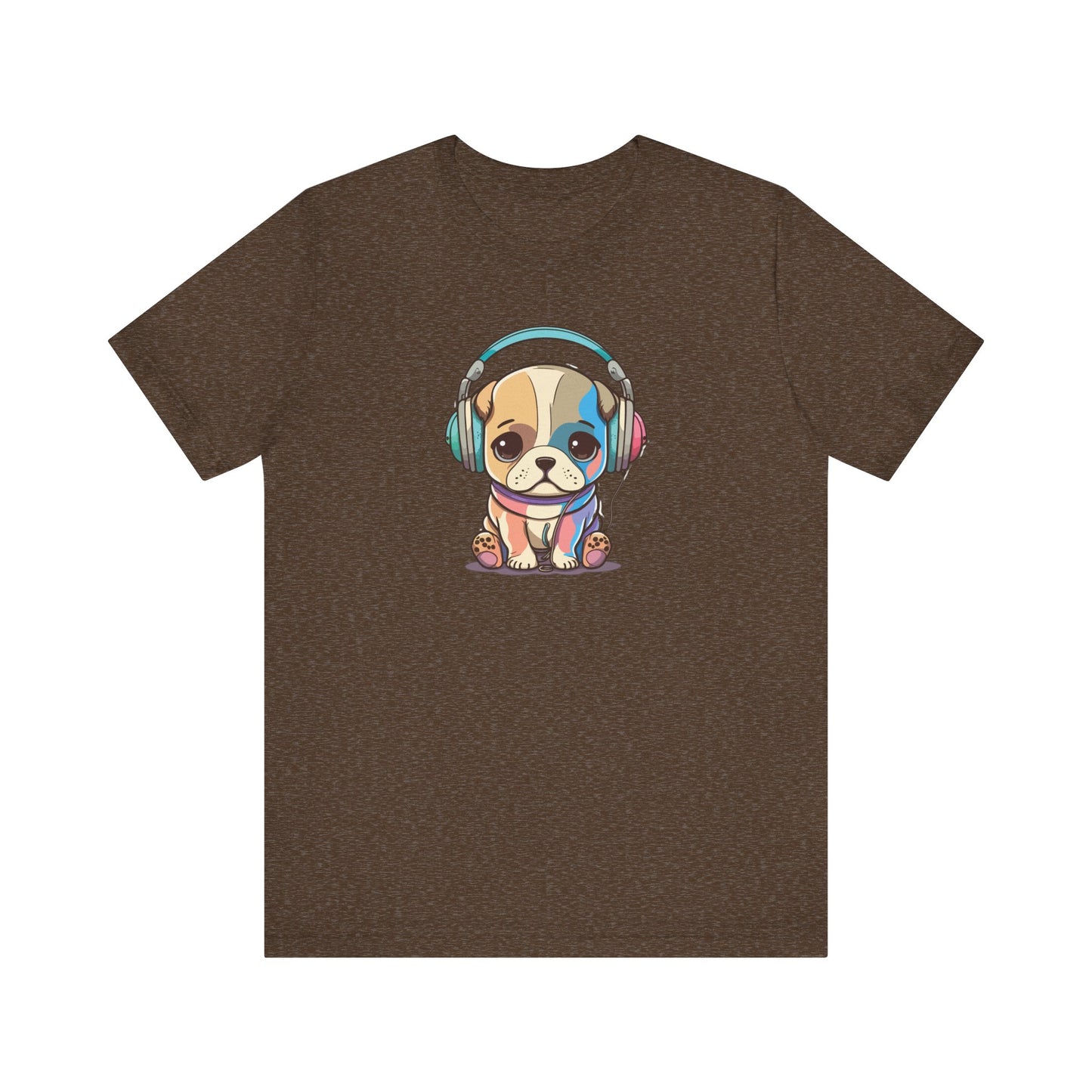 Adorable Dog with Headphones T-Shirt - Cute and Fun Design