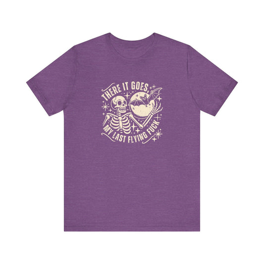 There It Goes, My Last Flying Fuck T-Shirt - Humorous Skeleton Tee - Goateez Style