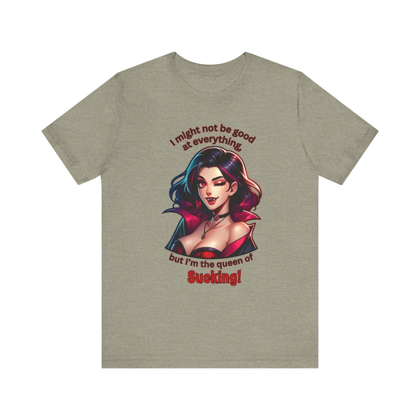 Queen of Sucking Halloween T-Shirt - Sexy Vampire Adult Humor Tee - Goateez Style