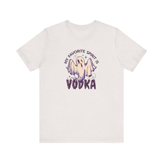 My Favorite Spirit is Vodka Ghost T-Shirt - Funny Halloween Party Tee - Goateez Style