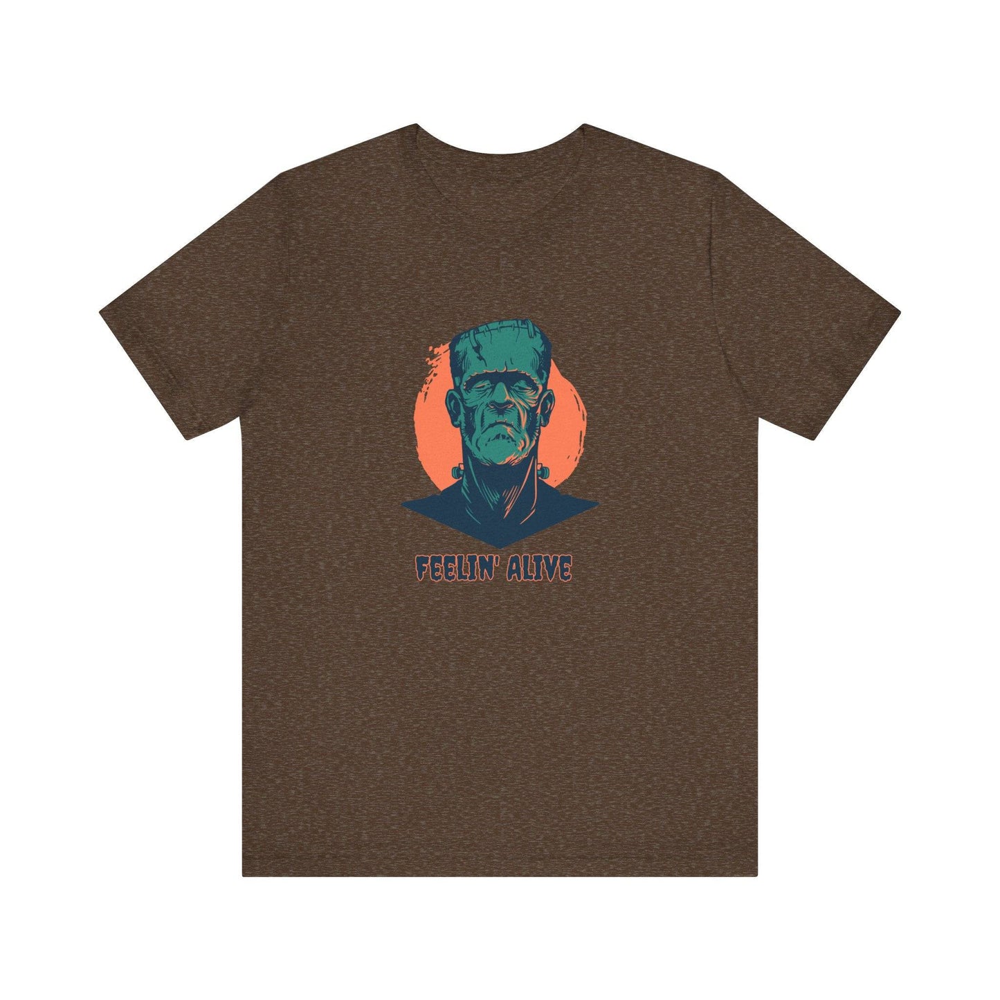 Feelin' Alive Frankenstein Funny Design Halloween Graphic T-Shirt - Goateez Style