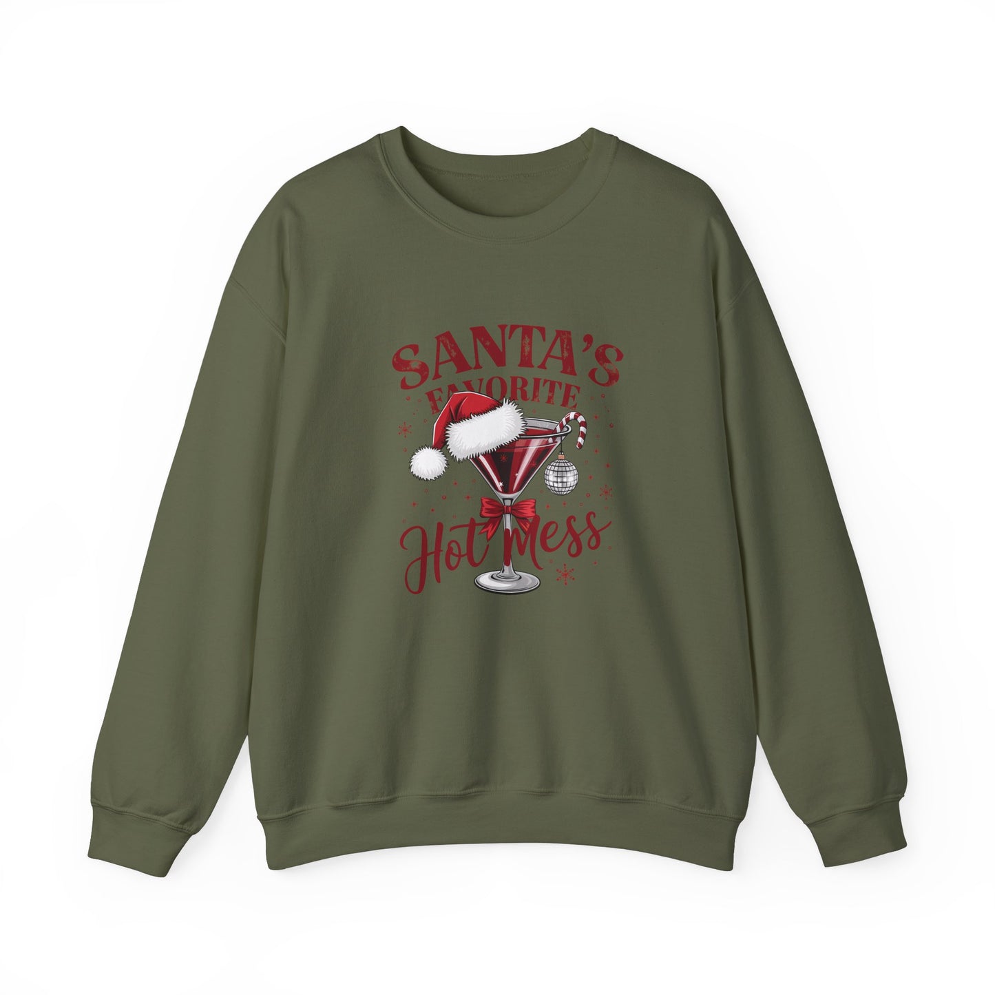 Santa's Favorite Hot Mess Sweatshirt - Funny Christmas Design - Goateez Style