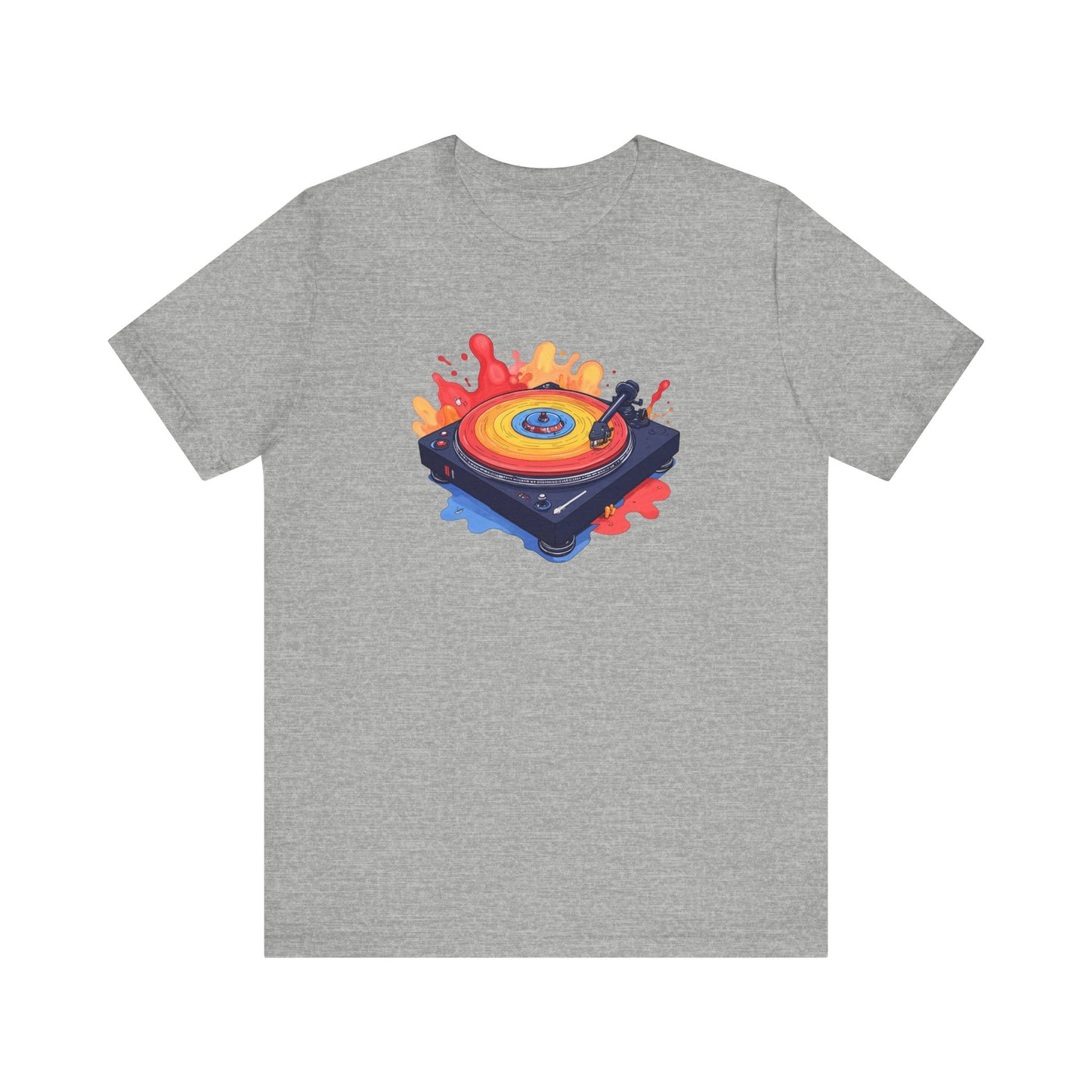 Colorful Vinyl Record Player T-Shirt - Retro Music Lover Design