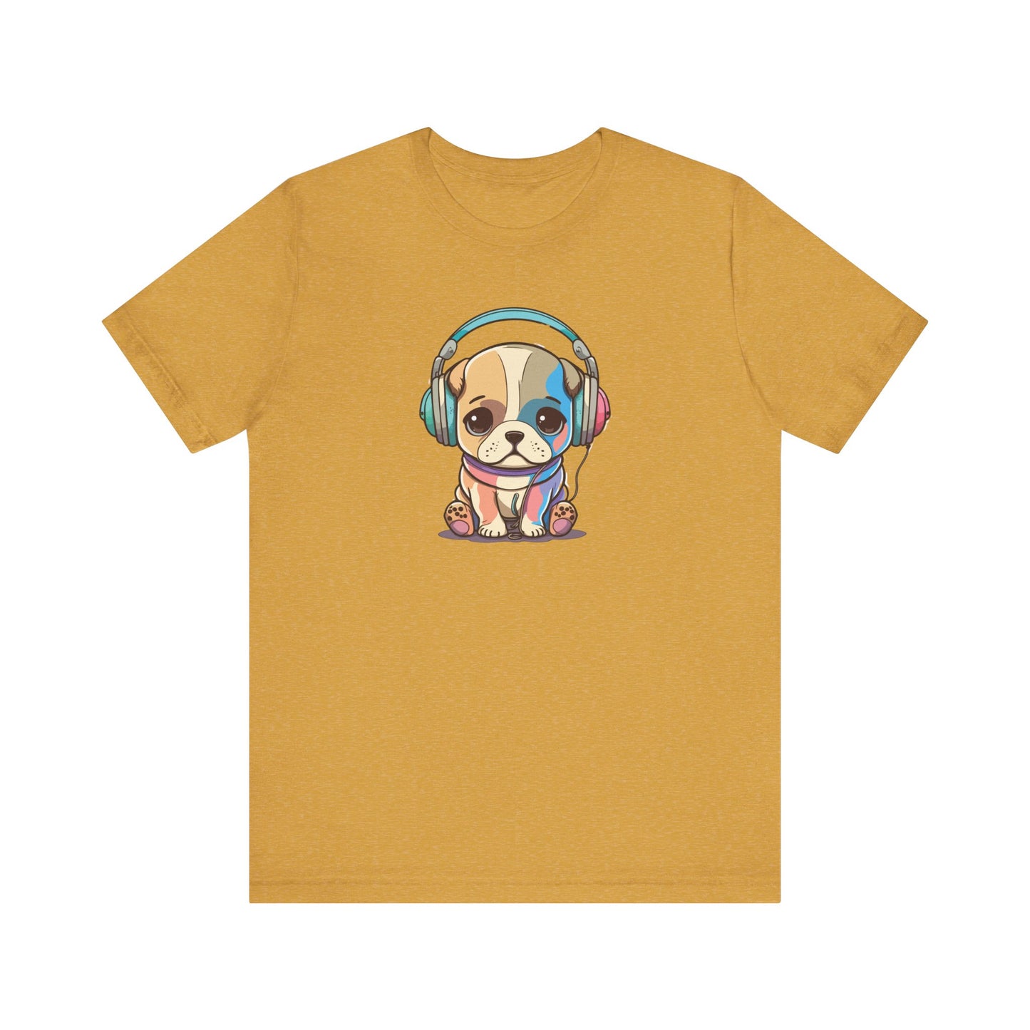 Adorable Dog with Headphones T-Shirt - Cute and Fun Design
