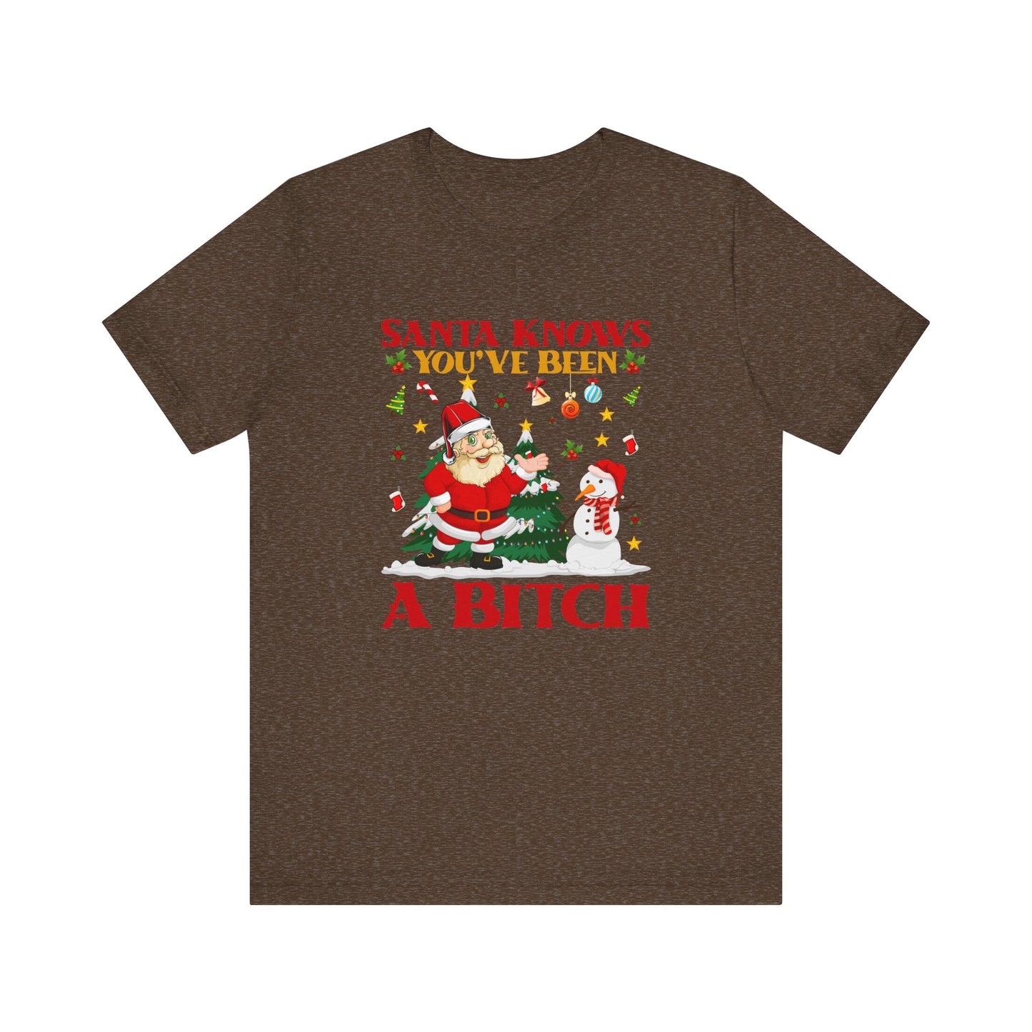 Santa Knows T-Shirt - Funny Christmas Humor Tee - Goateez Style
