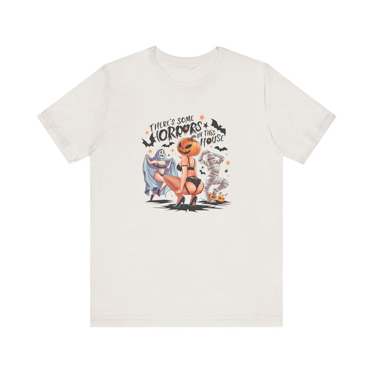 Horrors in This House Halloween T-Shirt - Sexy Adult Humor Halloween Tee - Goateez Style